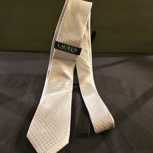 Ralph Lauren Men's Gray Circle/Dots Patterned Tie Casual Business Preppy Office